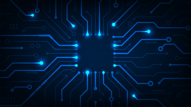 Hi tech line circuit technology with concept futuristic background