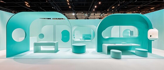 Modern Turquoise Exhibition Booth
