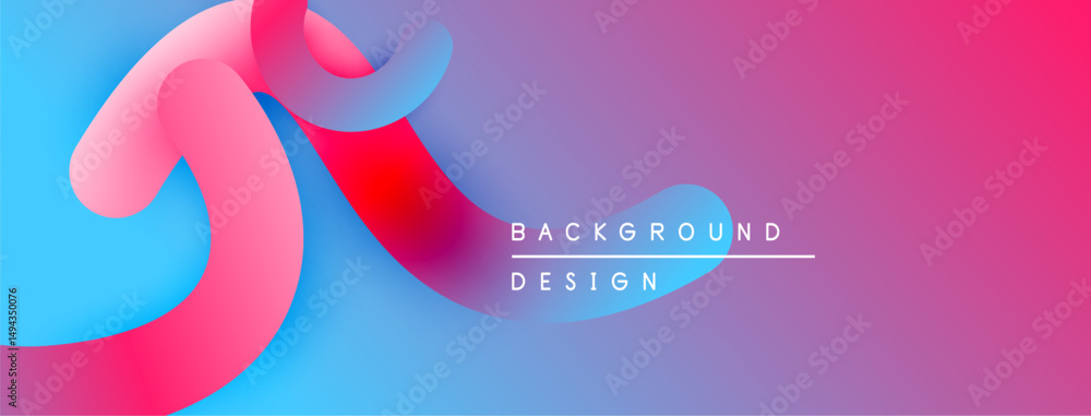 Poster abstract fluid shapes, vibrant colors blend. modern design, smooth gradients create dynamic visual e