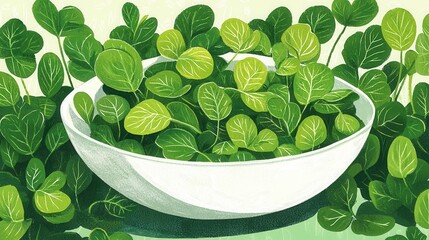 Fresh Green Leafy Vegetables in Bowl Healthy Food