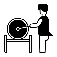 Female Gong Player black icon