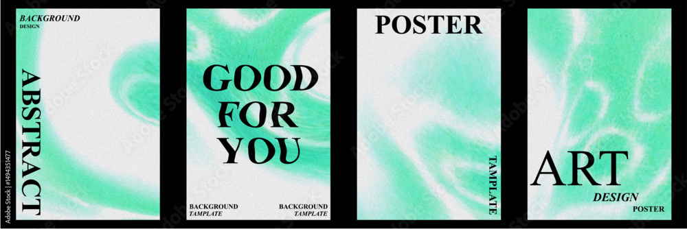 Aufkleber abstract poster set with wavy and textured grain effect. modern minimal design for creative backgrou