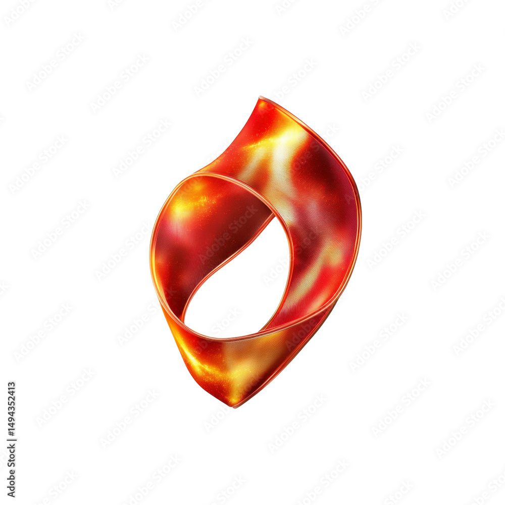 Poster abstract fiery red and gold loop design element