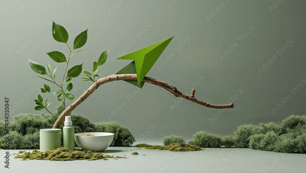 Poster Natural elements combined with modern design create a serene display in a minimalist setting
