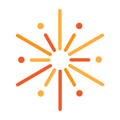 Cinco de Mayo Fireworks Vector Flat Icon Design