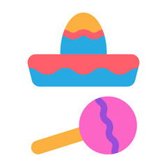 Cinco de Mayo Celebration Vector Flat Icon Design