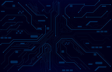 Futuristic Blue Circuit Board Background &ndash; Digital Technology Pattern