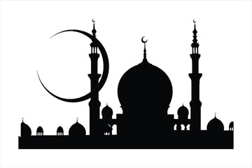 Silhouette of Mosque, mosque, architecture, minaret, india, religion, building, taj mahal, dome, agra, travel, taj, landmark, mahal, asia, kazan, monument, sky, russia, tourism, culture, marble, white