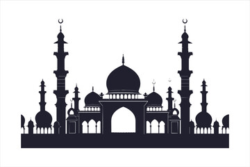 Silhouette of Mosque, mosque, architecture, minaret, india, religion, building, taj mahal, dome, agra, travel, taj, landmark, mahal, asia, kazan, monument, sky, russia, tourism, culture, marble, white