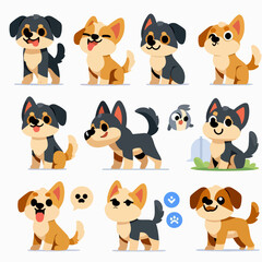 Obraz premium set vektor dog character for animation 