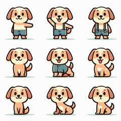 set vektor dog character for animation 