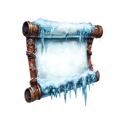Frozen Scroll Winter Fantasy Design Element