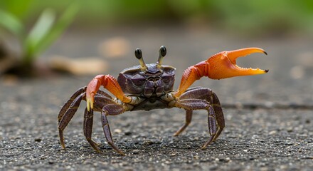 Vibrant Fiddler Crab Close-Up