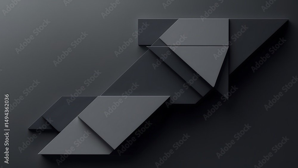 Poster abstract geometric composition in shades of gray creating a modern textured visual design