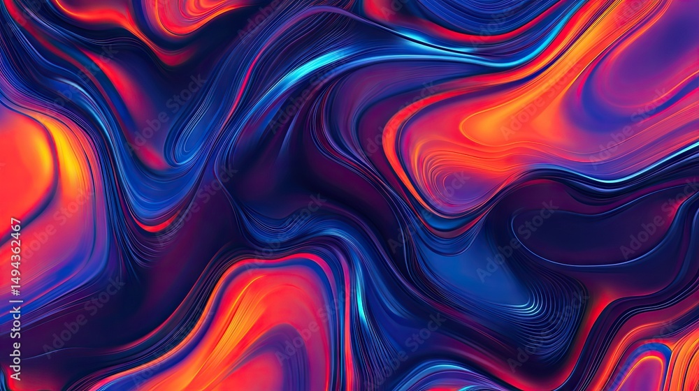 Poster vibrant abstract design with swirling color patterns.