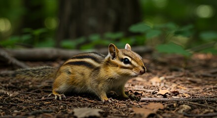 A Curious Chipmunk in the Forest