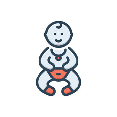 Obraz premium Color illustration icon for newborns