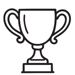 The vector design includes a monochrome trophy outlined in black, styled in a minimal and sleek format that fits modern graphic compositions.

