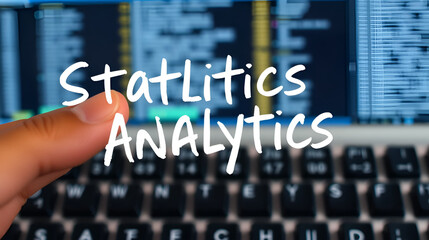Conceptual hand writing showing Statistics And Analytics. Business photo text Techniques used in compiling and analyzing data Keyboard key Intention to create computer message idea