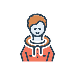 Color illustration icon for child
