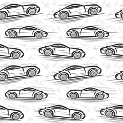 Vector Sport Cars seamless pattern