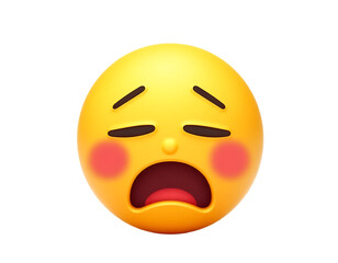 Fototapeta premium Sad Emoji with Closed Eyes and Open Mouth