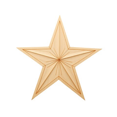 Wooden Star Ornament with Geometric Faceting