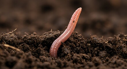 Earthworm in Soil: A Close-Up View of Nature's Tiny Gardener