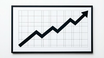 Framed graph depicting upward trend in progress