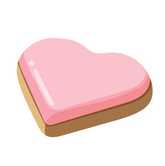 Valentine Hearth Shape Cookies Illustration Isolated on White Background