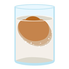 Egg Floating in Salt Water Experiment Illustration Isolated on White Background