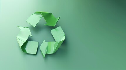 Recycling Symbol Merges with Earth Globe,simple background with copy space