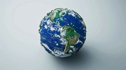 Recycling Symbol Merges with Earth Globe,simple background with copy space