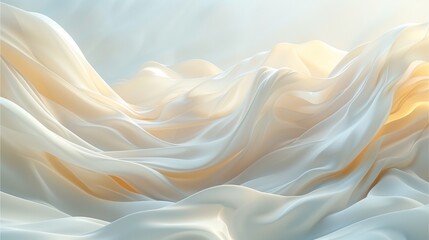 Fototapeta premium Abstract and ethereal image of flowing fabric, evoking a sense of serenity and elegance. The soft, flowing lines and gentle light create a dreamy and luxurious atmosphere