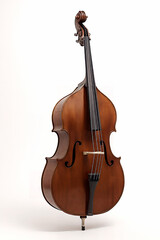 Double Bass on White Background – High-Resolution Classical String Instrument Photo