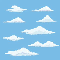 cloud. beautiful clouds on blue background. vector illustration