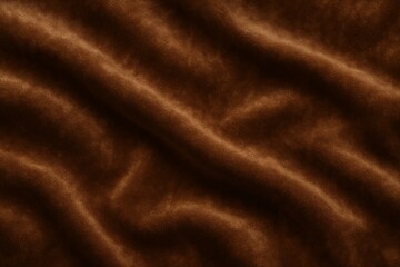 Textured brown fabric with soft waves and folds for a luxurious appearance