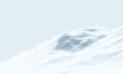 Light blue snowy mountain. Snow terrain.