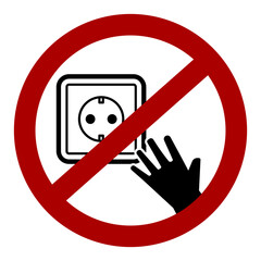 "Do not touch electric outlet" warning for children
