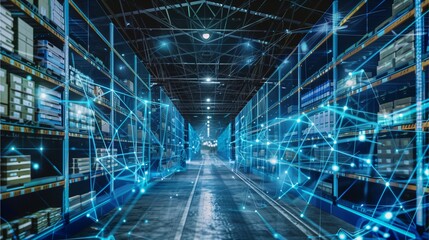 Smart warehouse with digital network overlay