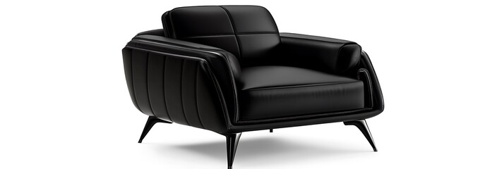 Jet black reading chair with sleek polished look and bold contrasts