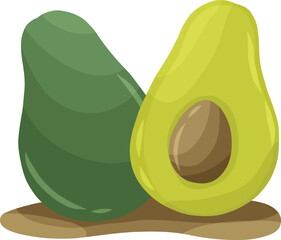 Avocado Fresh Vector Illustration, Healthy, and Delicious Fruit for Food and Nutrition