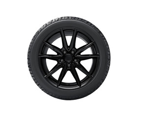 Obraz premium Black Tire and Rim on Transparent Background, PNG