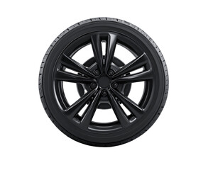 Obraz premium Black Tire and Rim on Transparent Background, PNG
