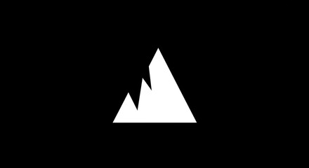 Fototapeta premium Abstract Mountain Peak Illustration Minimalist White Peak on Black Background