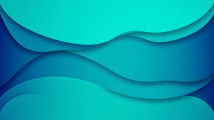 Abstract Blue Paper Cut Out Waves Background
