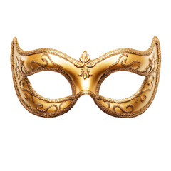 a gold mask with a decorative design on it