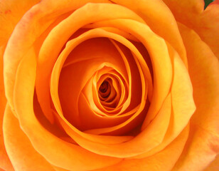 Close up of a vibrant orange rose