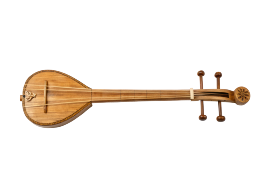 PNG Antique wooden string instrument on black background depicted in detail