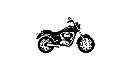 Obraz premium Classic Cruiser Motorcycle Silhouette Illustration